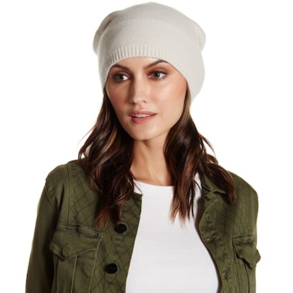 Portolano Accessories - Portolano Yogi Ivory Slouchy Cashmere Beanie